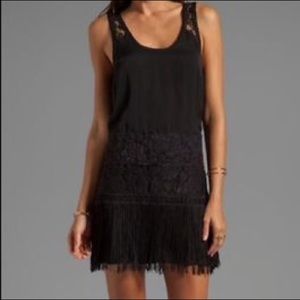 Free People Black Lace Fringe Dress 8